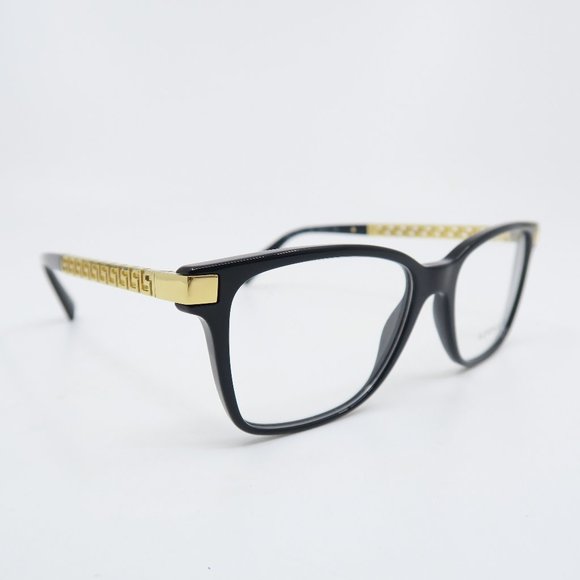 Versace Mod. 3340-U GB1 53mm Black-Gold Greek Key, New Women's Eyeglasses. - Picture 3 of 10
